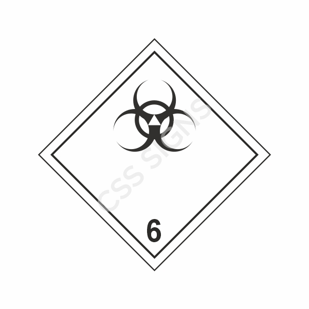 [500602-4] Class 6.2 Infectious Substance ADR Hazard Label (250x250, 5)