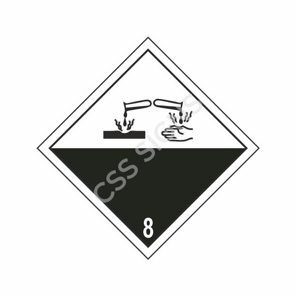 [500801-4] Class 8 Corrosive ADR Hazard Label (250x250, 5)