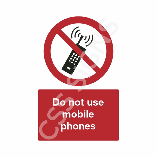 [20404-1] Do Not Use Mobile Phones Sign (Corriboard, 100x150)