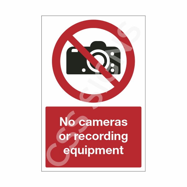 [20601-1] No Cameras or Recording Equipment Sign (Corriboard, 100x150)