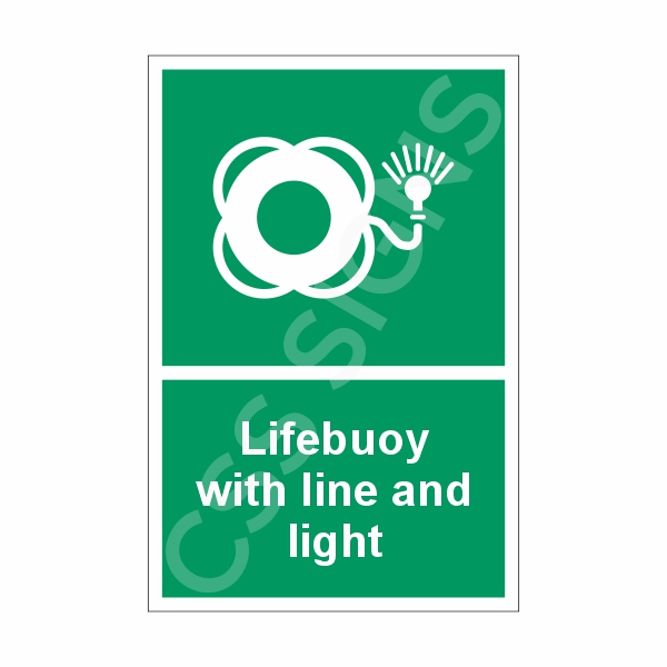 [42103-1] Lifebuoy with Line & Light Sign (Corriboard, 100x150)