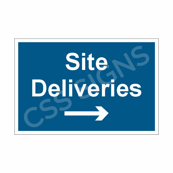 [305119-1] Site Deliveries Right Sign (Corriboard, 100x150)