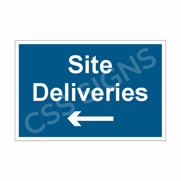 [305120-1] Site Deliveries Left Sign (Corriboard, 100x150)