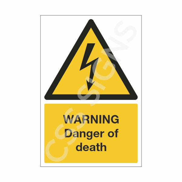 [10105-1] Warning Danger of Death Sign (Corriboard, 100x150)