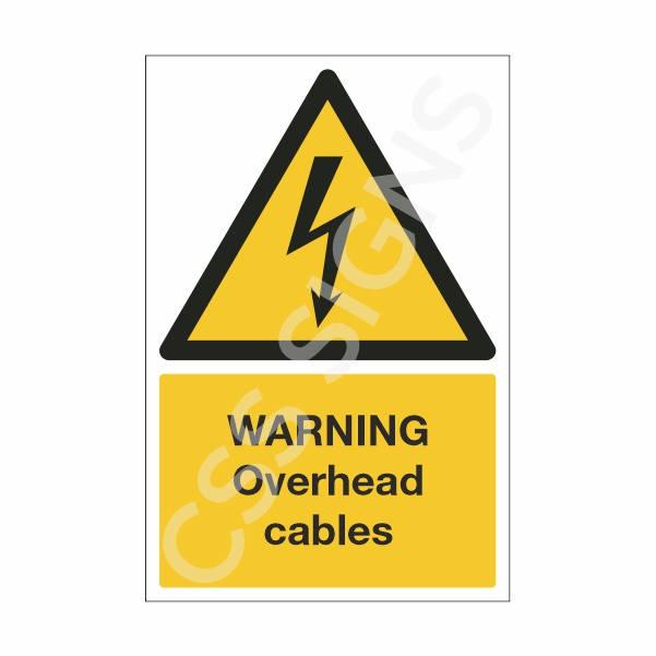 [10108-1] Warning Overhead Cables Sign (Corriboard, 100x150)