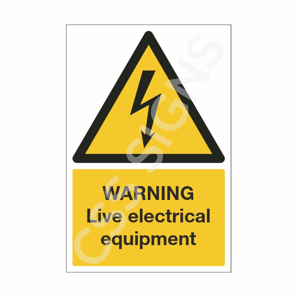 [10112-1] Warning Live Electrical Equipment Sign (Corriboard, 100x150)