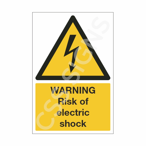 [10123-1] Warning Risk of Electric Shock Sign (Corriboard, 100x150)