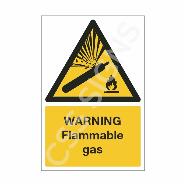 [10402-1] Warning Flammable Gas Sign (Corriboard, 100x150)