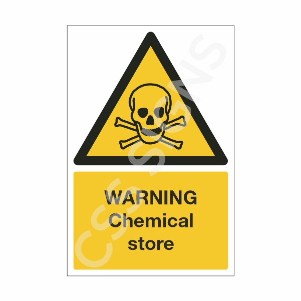 [10611-1] Warning Chemical Store Sign (Corriboard, 100x150)