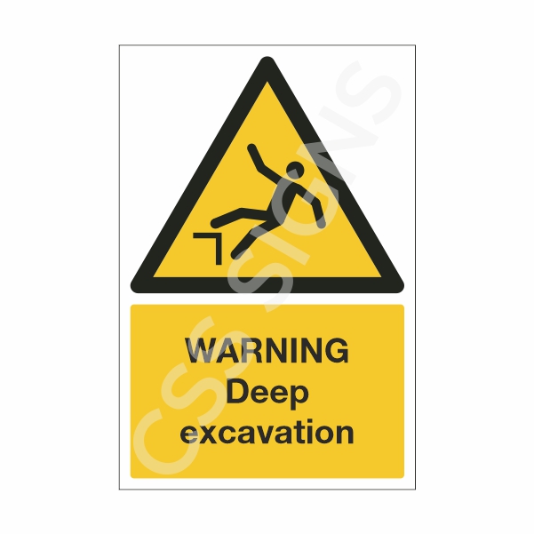 [11504-1] Warning Deep Excavation Sign (Corriboard, 100x150)