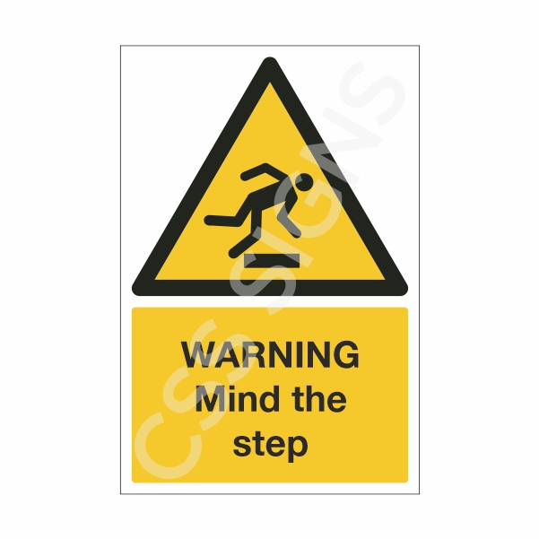 [11604-1] Warning Mind the Step Sign (Corriboard, 100x150)