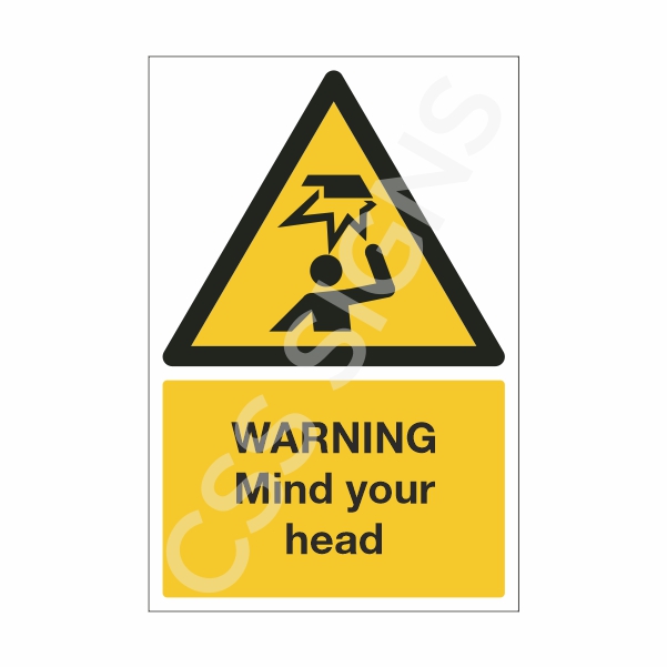 [11730-1] Warning Mind Your Head Sign (Corriboard, 100x150)