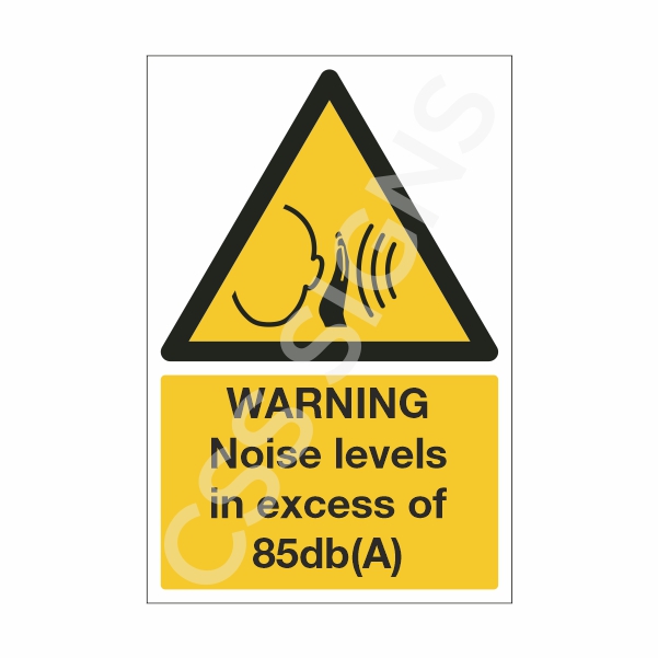 [11903-1] Warning Noise Levels in Excess of 85dB(A) Sign (Corriboard, 100x150)