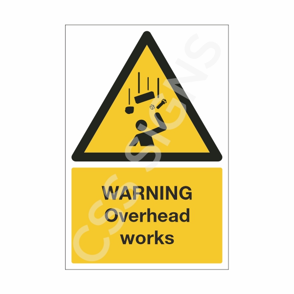 [12203-1] Warning Overhead Works Sign (Corriboard, 100x150)