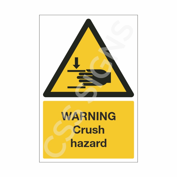 [12401-1] Warning Hand Crush Hazard Sign (Corriboard, 100x150)