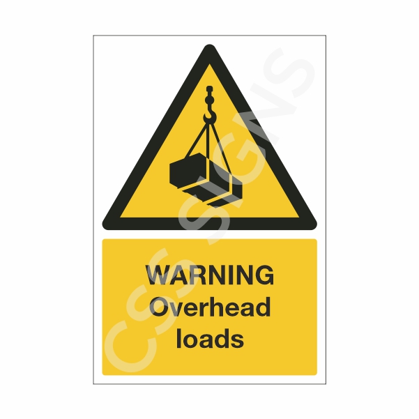[12601-1] Warning Overhead Loads Sign (Corriboard, 100x150)
